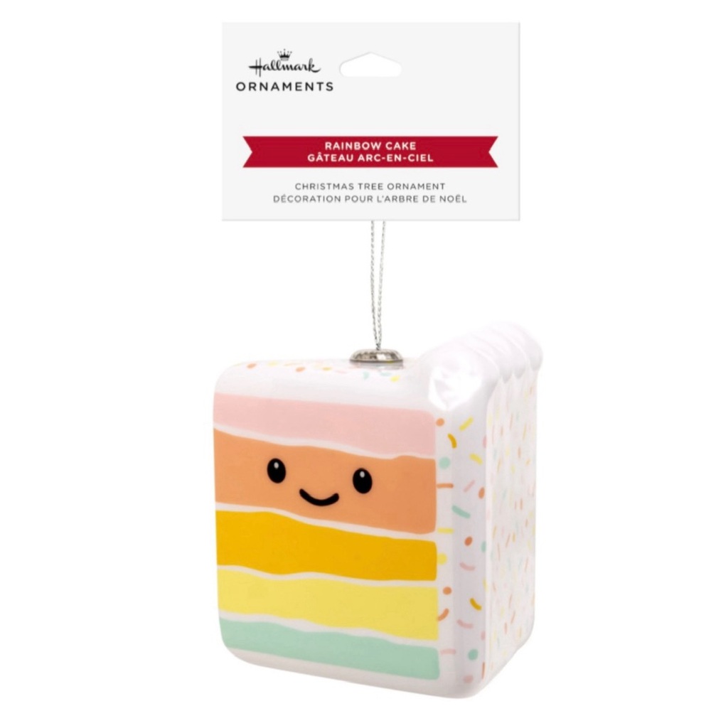 Hallmark Rainbow Slice of Cake Shatterproof Christmas Ornament (NWT) - Picture 2 of 14